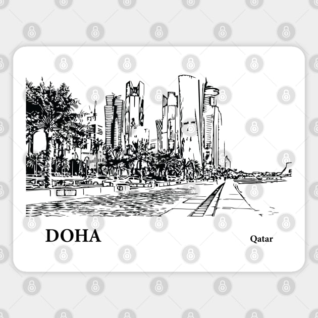 Doha Qatar Magnet by Lakeric